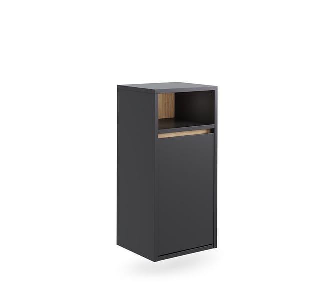 Badschrank Viola, Grau/artisan, 38 X 80 Cm Mit Wäschkorb, Vicco