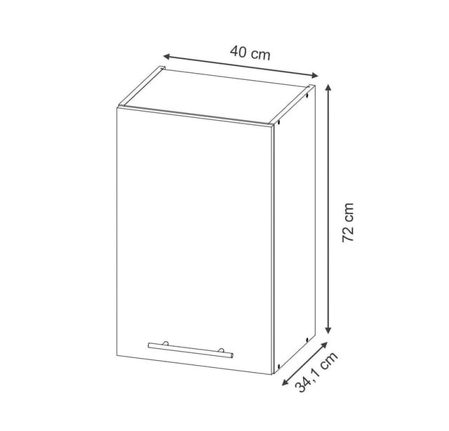 Hängeschrank Fame-line, Anthrazit Hochglanz, 40 Cm, Vicco