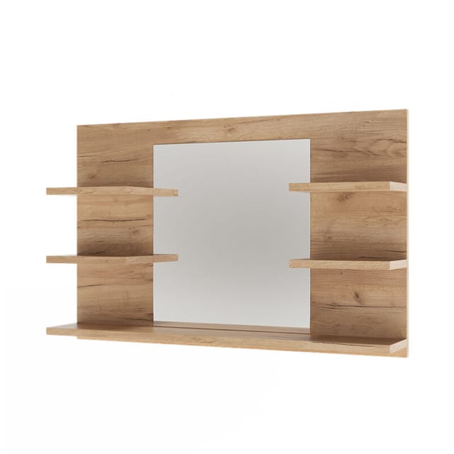 Badspiegelschrank Wilbur, Goldkraft Eiche, 78 X 50 Cm Mit Regalen, Vicco