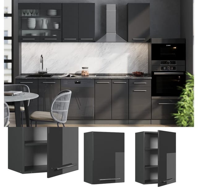 Hängeschrank Fame-line, Anthrazit Hochglanz, 50 Cm, Vicco