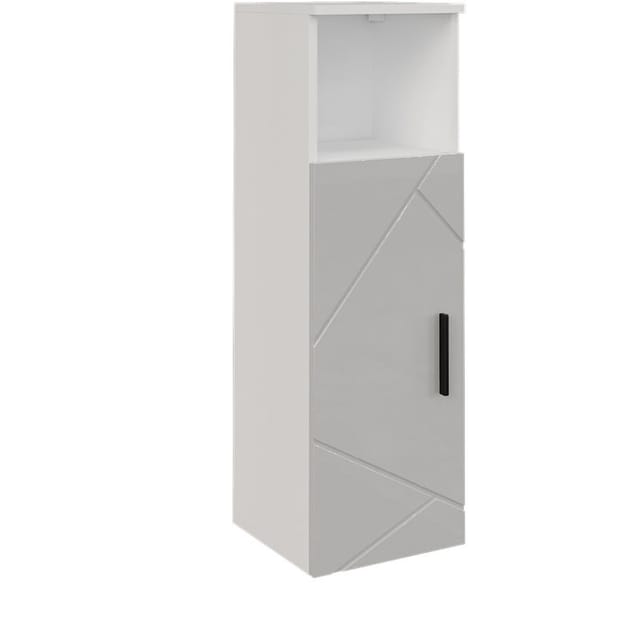Midischrank Irma, Weiß/weiß Hochglanz, 30 X 93 Cm Mit Tür, Vicco
