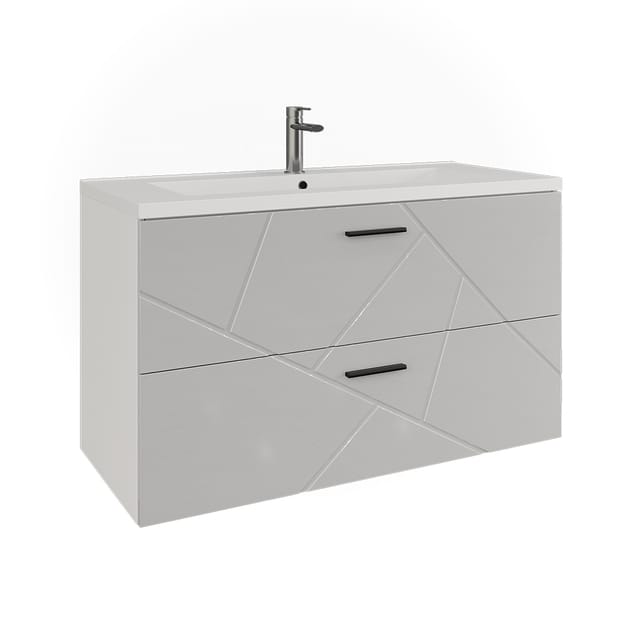 Badmöbel-set Irma, Weiß/weiß Hochglanz, 2 Teile, Vicco