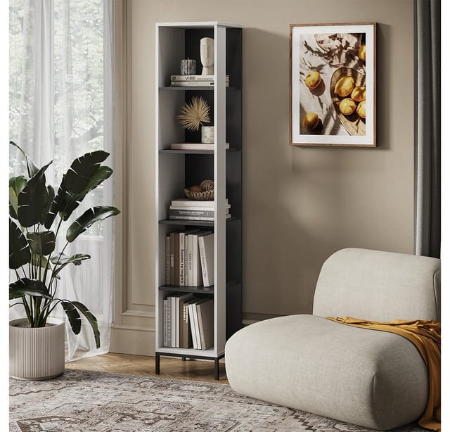 Bücherregal Eliza, Weiß, 36 X 188 Cm Mit 5 Fächern, Vicco