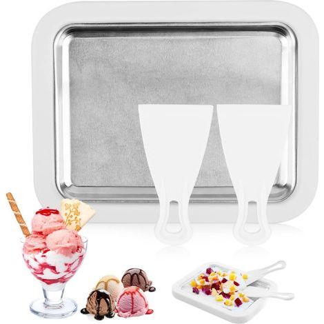 Sofort-eismaschine Mit Eiswalzenplatte Und 2 Spateln Zur Zubereitung Von Eiscreme, Sorbets Und Frucht-smoothies.