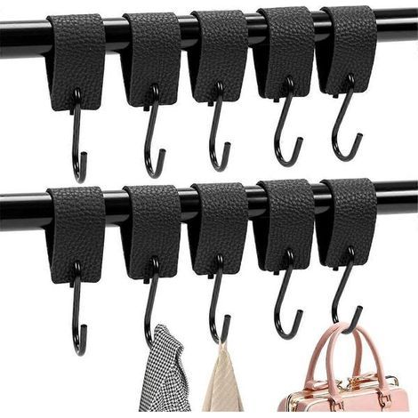 S-haken, 10 Stück S-haken Mit Lederschlaufe, Kleiderhaken, Fensterhaken Zum Aufhängen Von Kleidung, Kleiderhaken