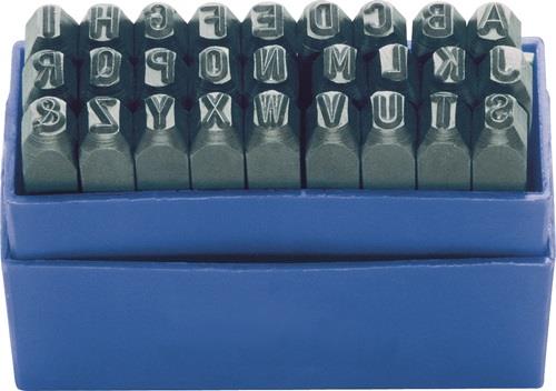 Schlagbuchstabensatz 329 27-tlg.großbuchstaben A-z Schrift-h.6mm In Ku.-box