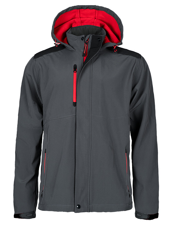 Softshell-jacke - 3-lagig Graphit/rot Gr.2xl - Tsd - 12279-011