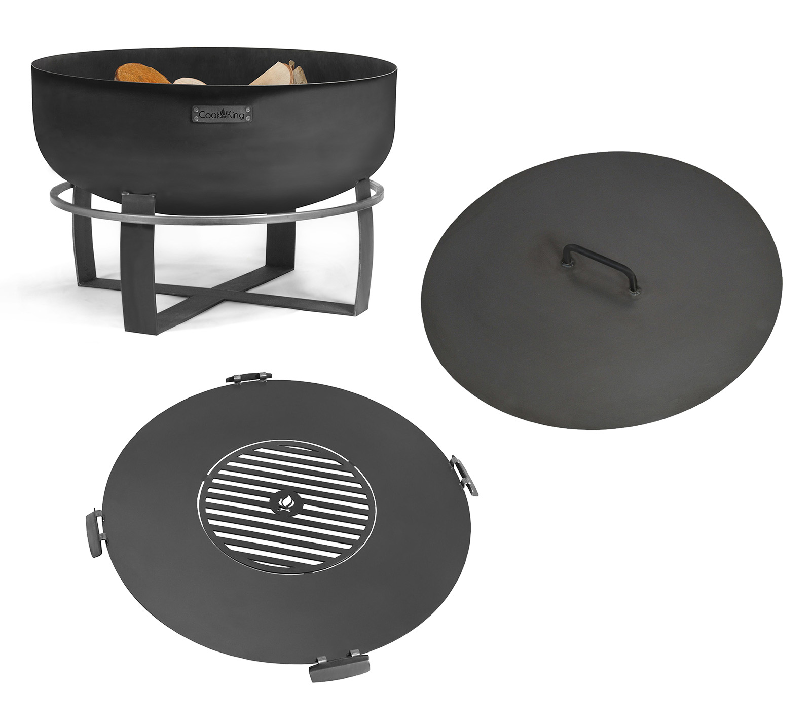 Cookking Stahl Feuerschale Xxl Viking Schwarz 80x80x50 Cm