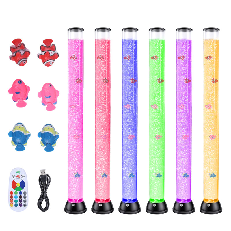 6 Stück Farbige Led-ambientebeleuchtung – Dekorative Bar-leuchten – Aquarienlampe – 4 Beleuchtungsmodi – 120 × 15 × 15 Cm