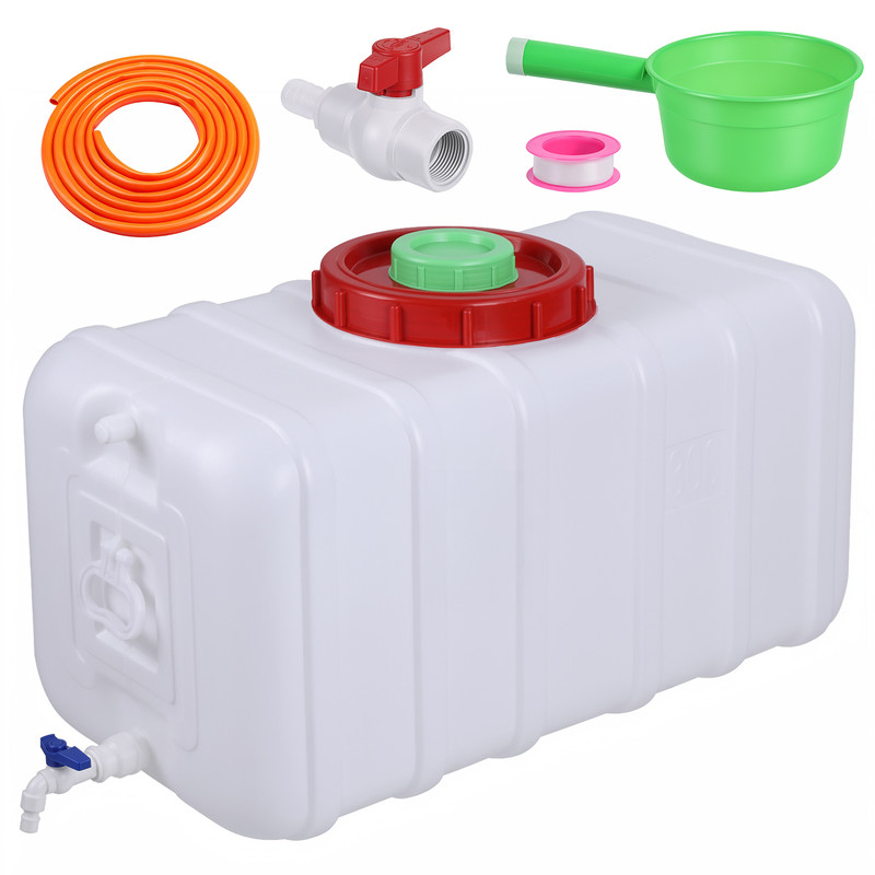Wassertank Mit Großem Fassungsvermögen (110 Liter) – Material: Polyethylen – Geeignet Für Wohnmobile, Reisen, Pkw, Haushalt Und Bewässerung – Lieferung Inklusive Komplettem Zubehörset