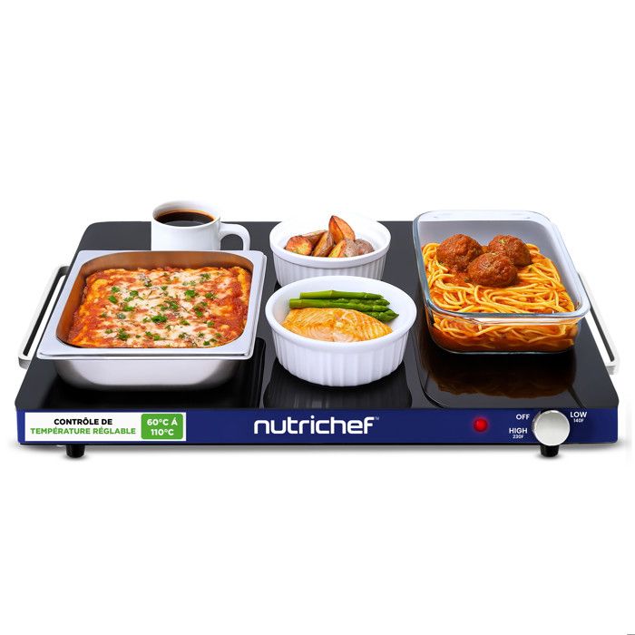 Nutrichef Warmhalteplatte Elektrisch 54x42cm, 60–110°c, Blau