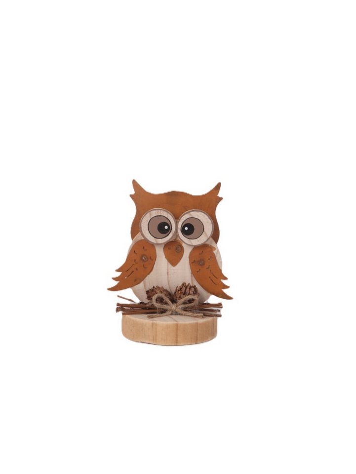 Dekofigur Eule Holz 11 Cm Bunt Weihnachtscharaktere