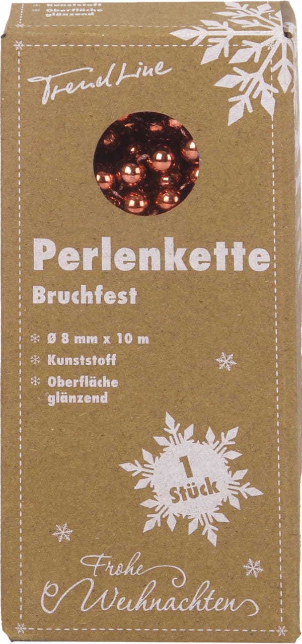 Trendline Perlenkette Bruchfest Langlebig 10 M Espresso Christbaum- & Feiertagsschmuck