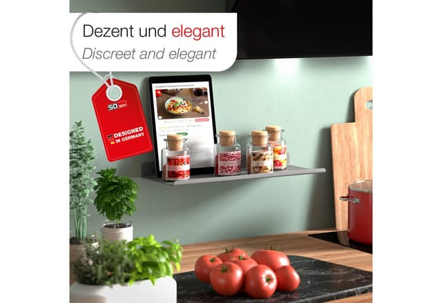 Sotech Design Wandregal Hover Tiefe 13 Cm Höhe 3 Cm Länge 35 Cm Inkl. Befestigungsset Für Wandmontage, Anthrazit, 2 Stück