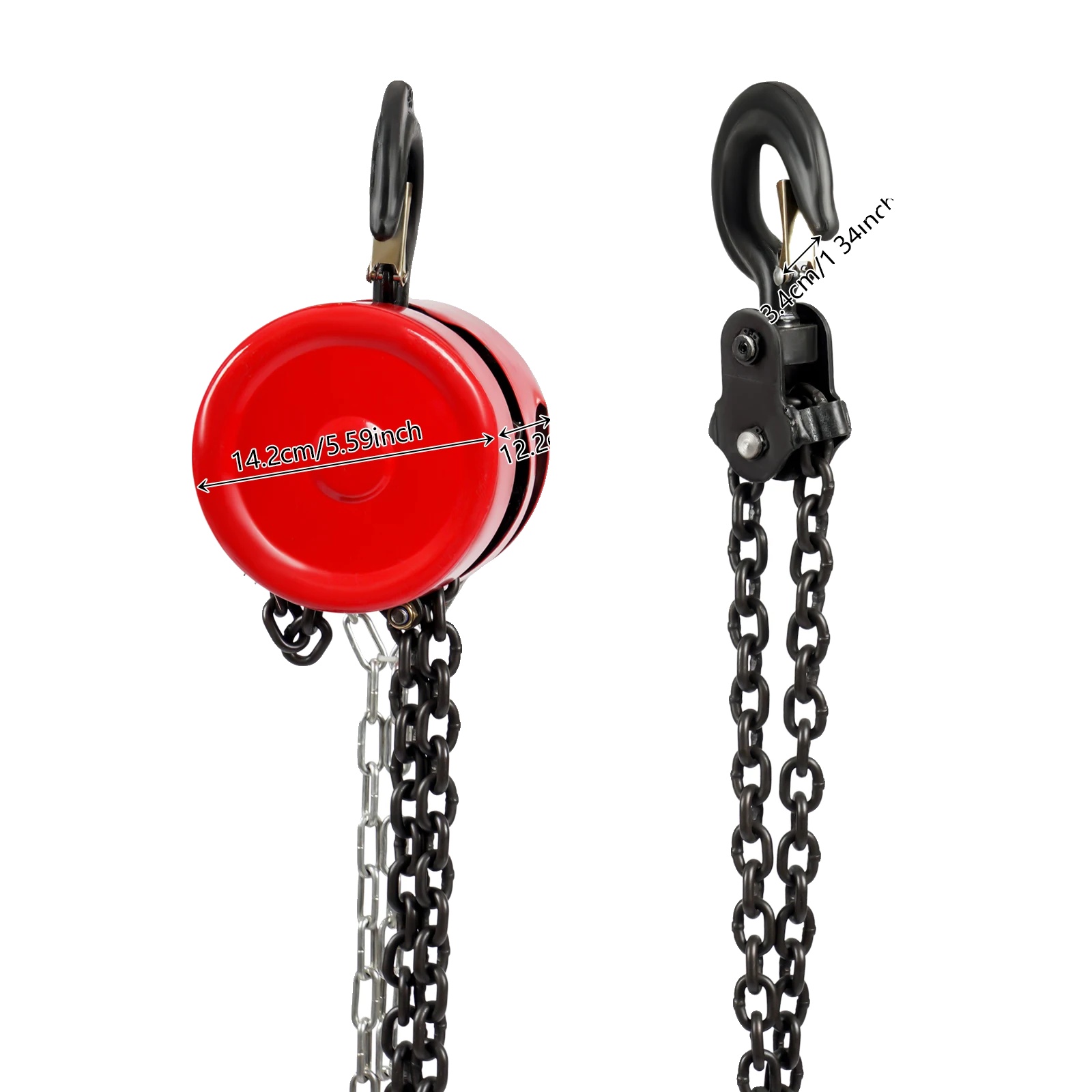 Handkette, 2t Tragfähigkeit, 360° Drehbarer Haken, Rot