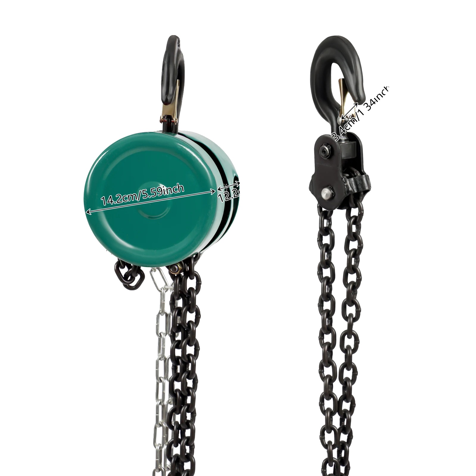 Handkette, 2t Tragfähigkeit, 360° Drehbarer Haken, Grün