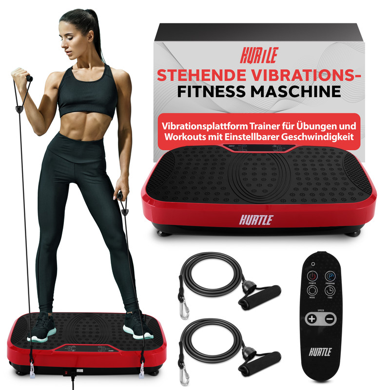 Hurtle Vibrationsplatte, 40 Stufen, Ganzkörpertraining, Rot
