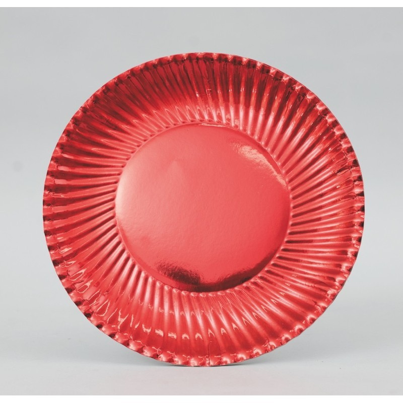Set Aus 10 Roten Papptellern Ø24 Cm