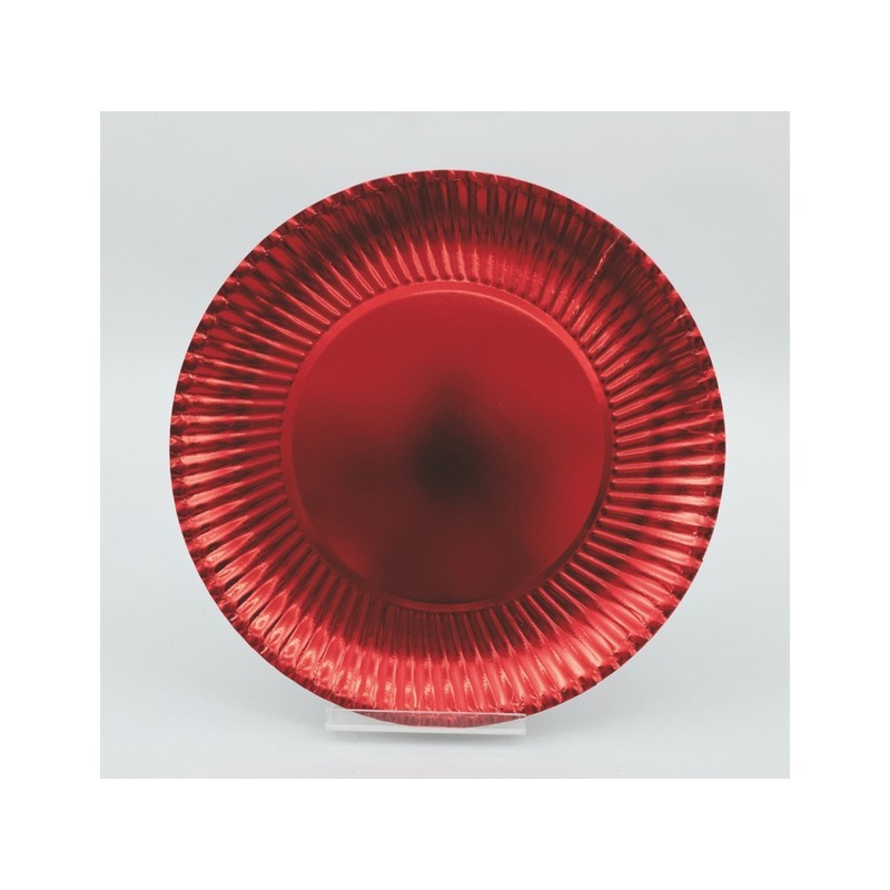 Set Aus 10 Roten Papptellern Ø30 Cm