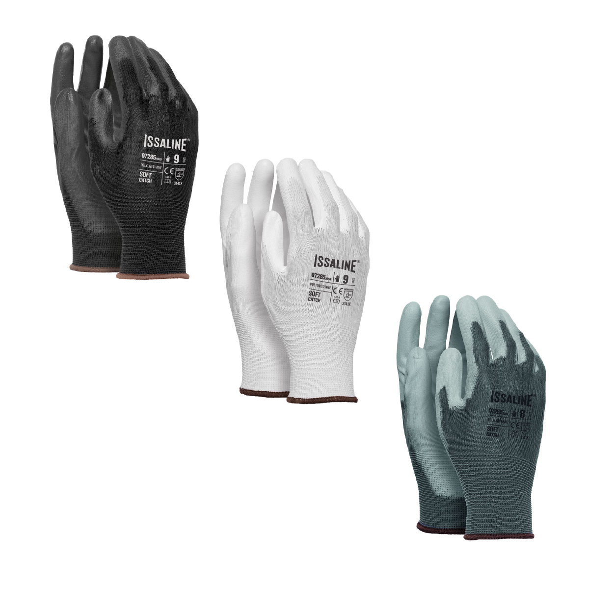 Top Pu-beschichtete Arbeitshandschuhe Issaline 07285 Soft-catch - 9 (l) - Grau