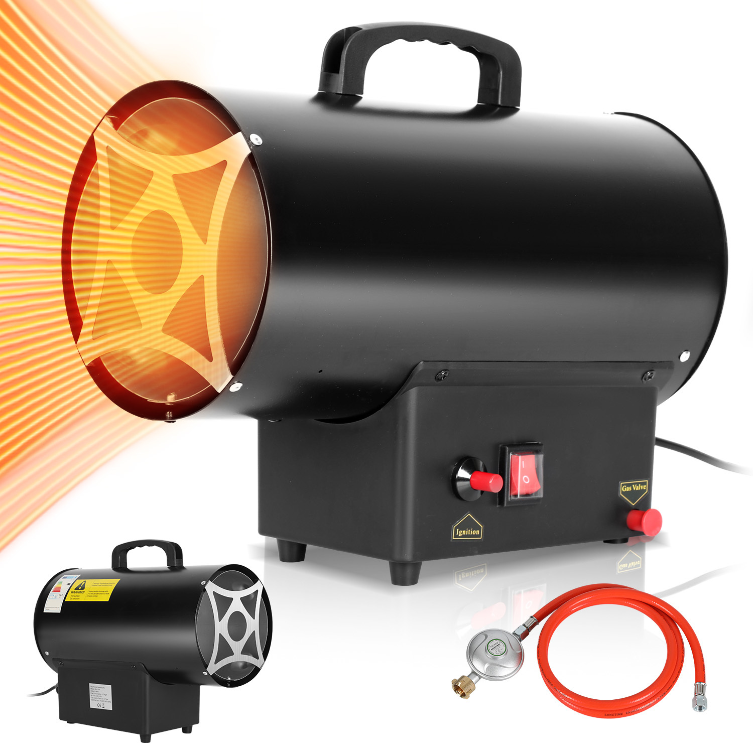Jiubiaz Gasheizgebläse 15 Kw Für Flächen Bis 225 M², Gasheizer Für Garage Lager Und Bau