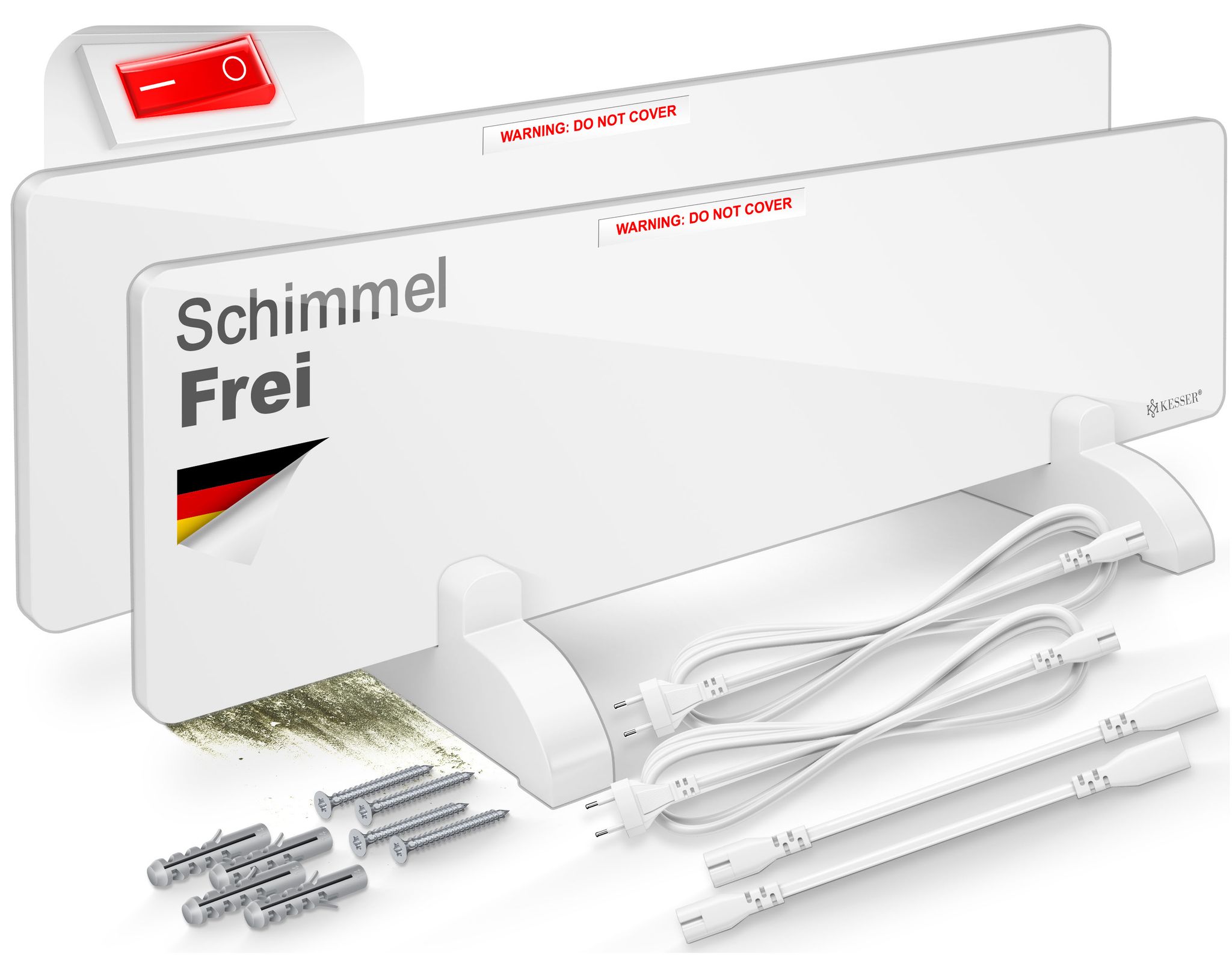 Kesser® Infrarotheizung Gegen Schimmel, Weiß - 100 W, 2er Set