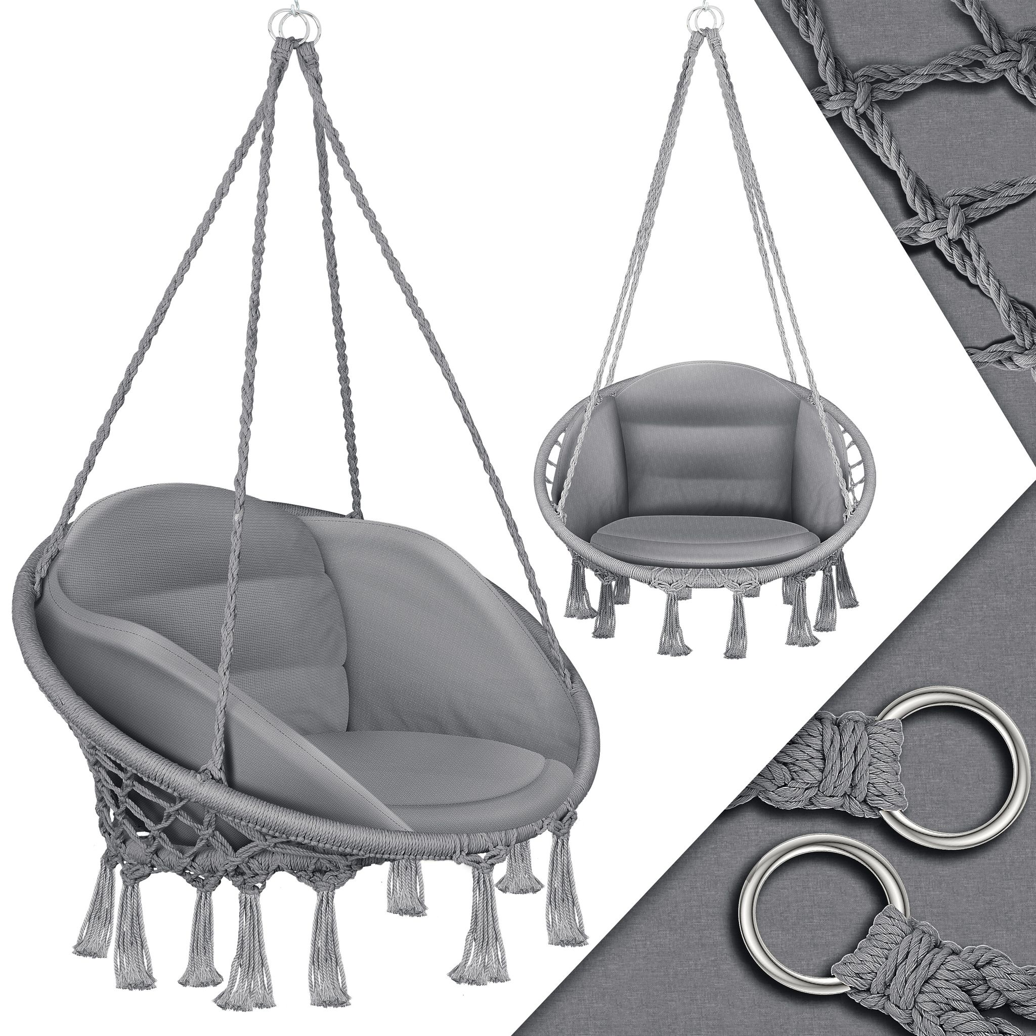 Kesser® Hängesessel Chill Mit Kissen, Bis 150 Kg - Grau