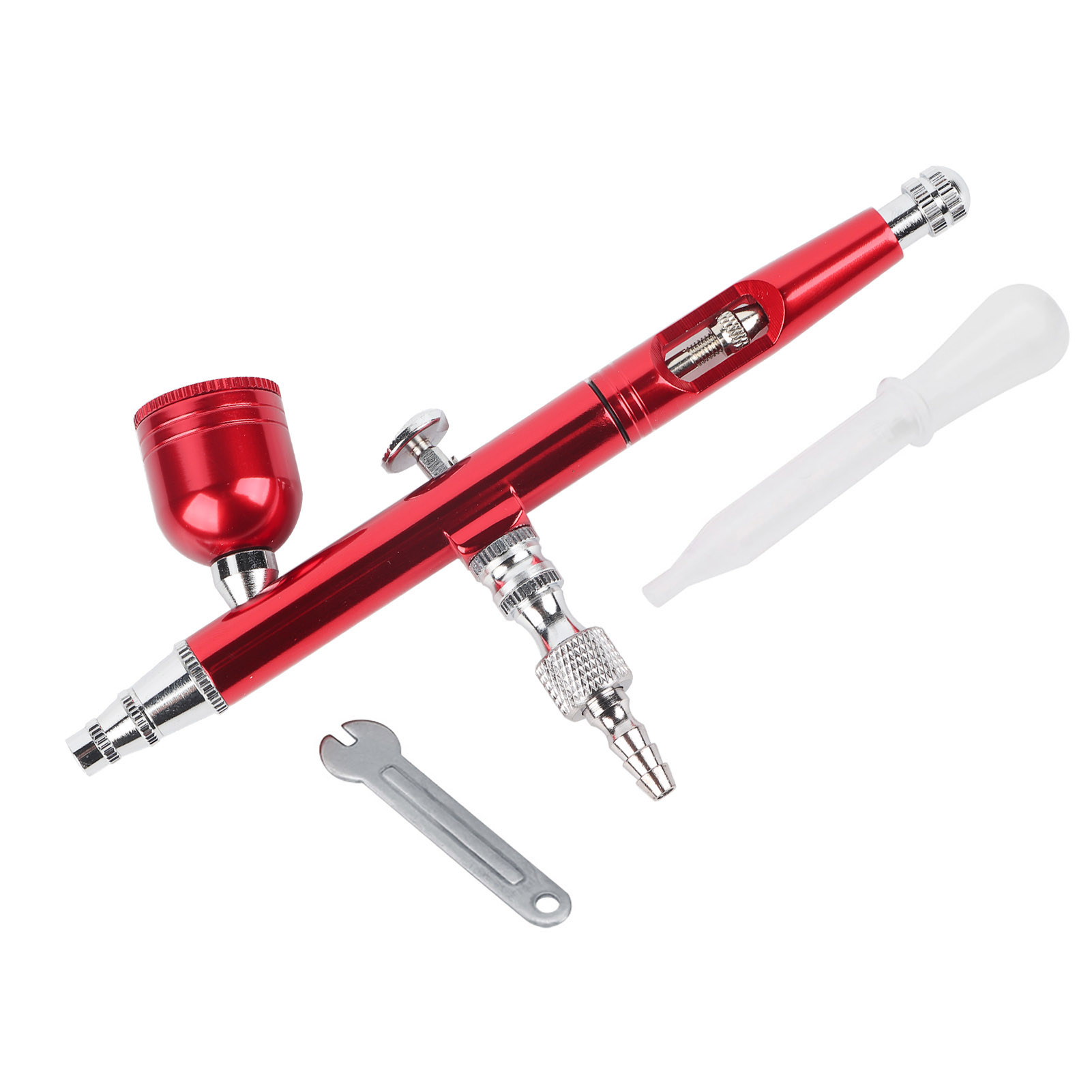 Doppelwirkende Airbrush-pistole Mit Schwerkraftzufuhr, 0,3-mm-düse, Zum Malen, Für Kunst, Tätowierungen, Nageldesign, Werkzeugset (rot)