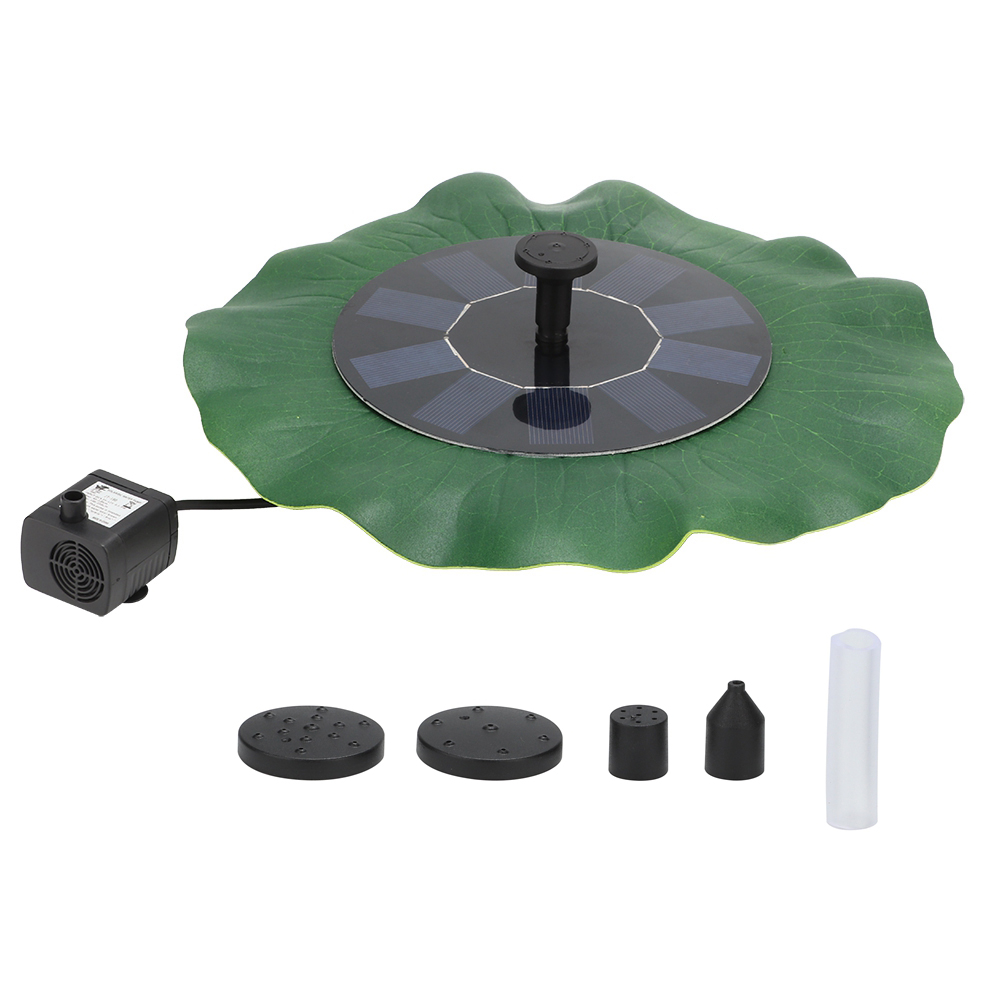 Schwimmender Solarbrunnen (5 V, 1,6 W) Mit Pumpe Und 800-mah-lithium-akku, Lotusblatt-design Für Den Garten