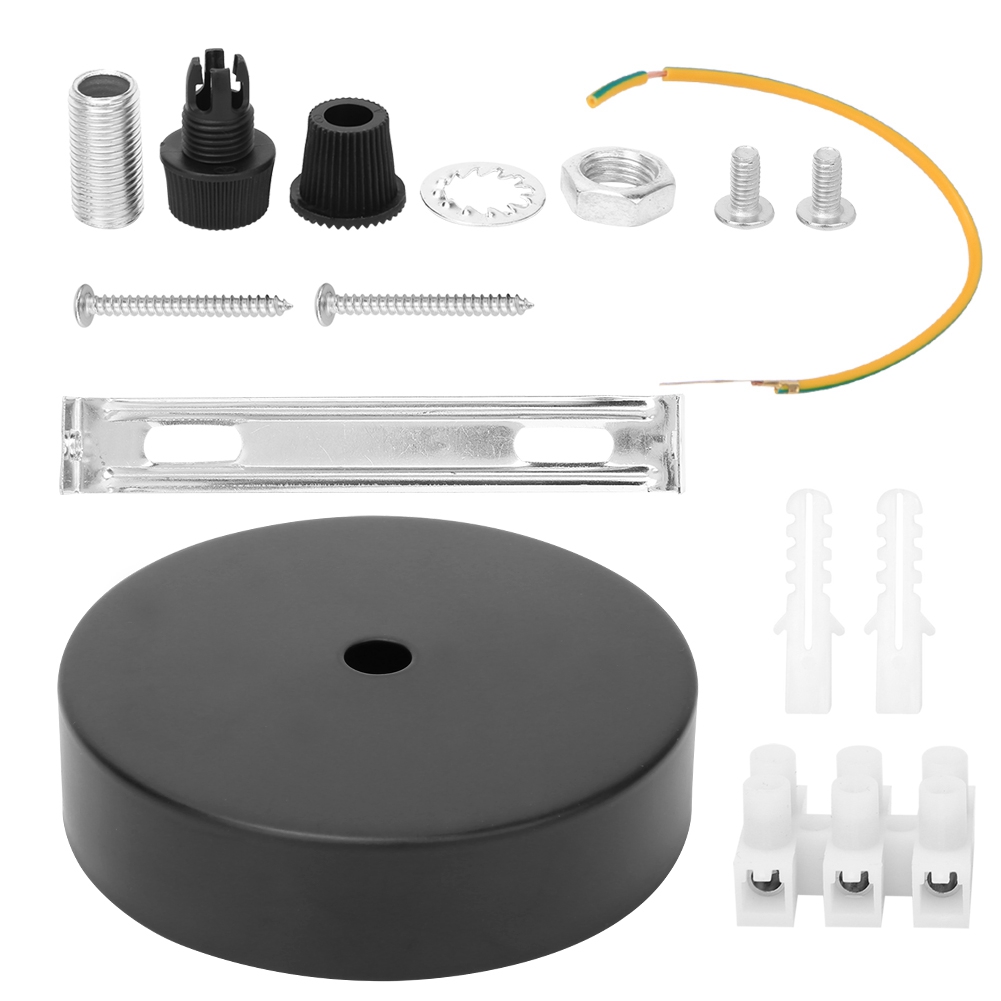Runde Aluminium-deckenleuchtenfassung, Diy-beleuchtungszubehör, Schwarz