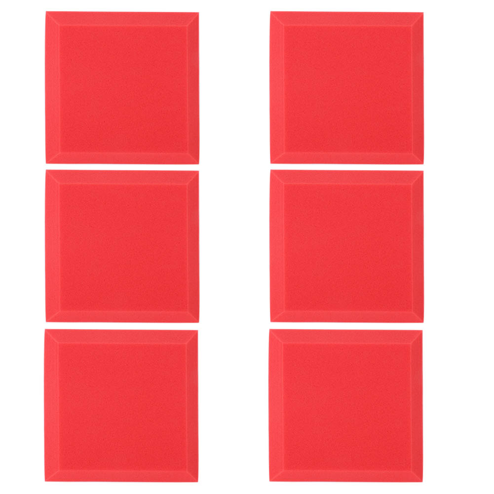 Stück Schalldichte Akustikschaumstoff-absorptionsblöcke Für Studioaufnahmen Mit Klavier, 30 X 30 X 5 Cm, Rot