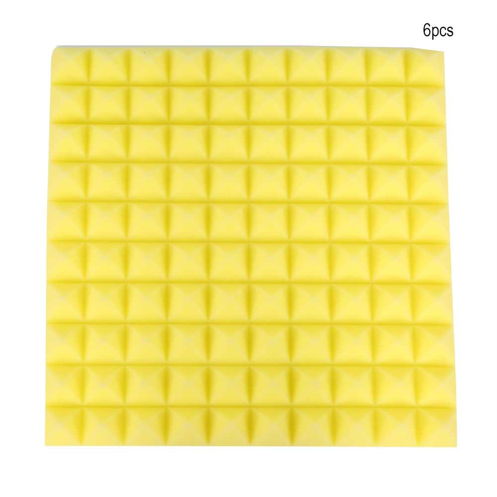 50 X 50 X 5 Cm, 6 Stück Pyramidenförmiger Akustikschaumstoff, Geräuschdämmend, Schallabsorbierend, Gelb