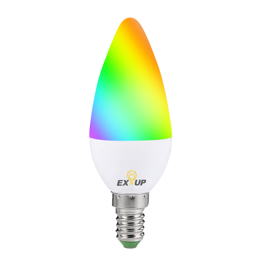 Smarte 5-w-led-lampe Mit Wlan, 100–240 V Wechselstrom, Steuerung Per App Und Sprachbefehl, E14-sockel, Rgb-/weiß-/warmweiß-beleuchtung, Für Zuhause, Partys Und Restaurants, 4er-pack