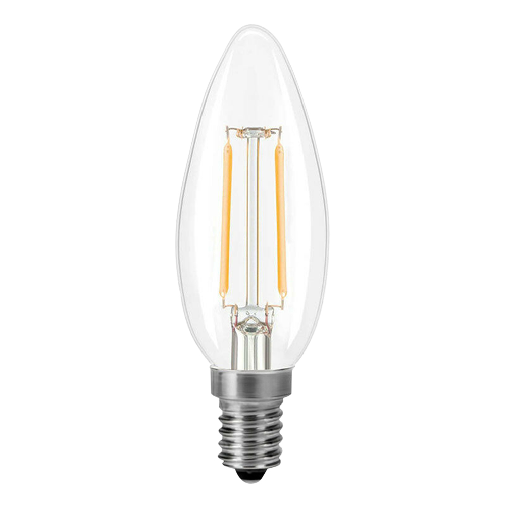 2-watt-led-lampe, 2700 K Warmweiß, E14-sockel, Kerzenform, Entspricht 20 Watt, Transparenter Glühfaden, Led-lampe Im Retro-stil