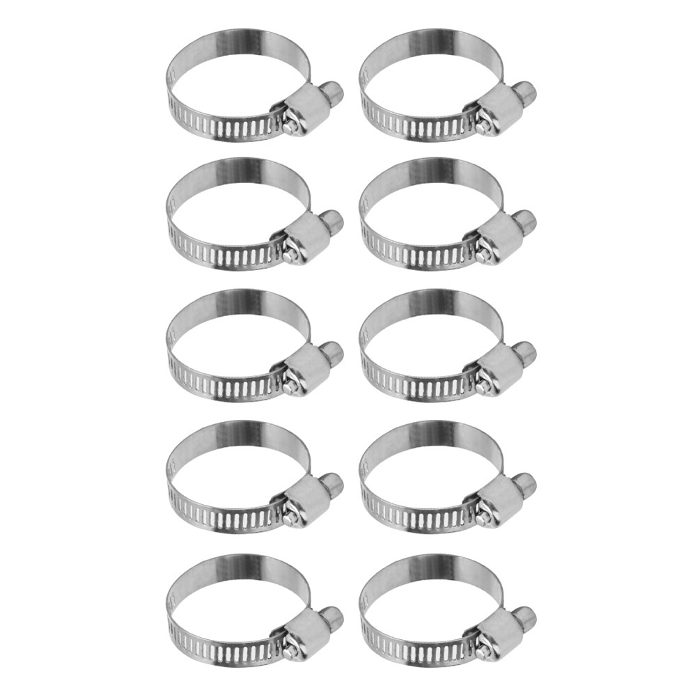 Packung Mit 10 Verstellbaren Edelstahl-schlauchschellen Für Flexible Schläuche Mit 20–35 Mm Durchmesser
