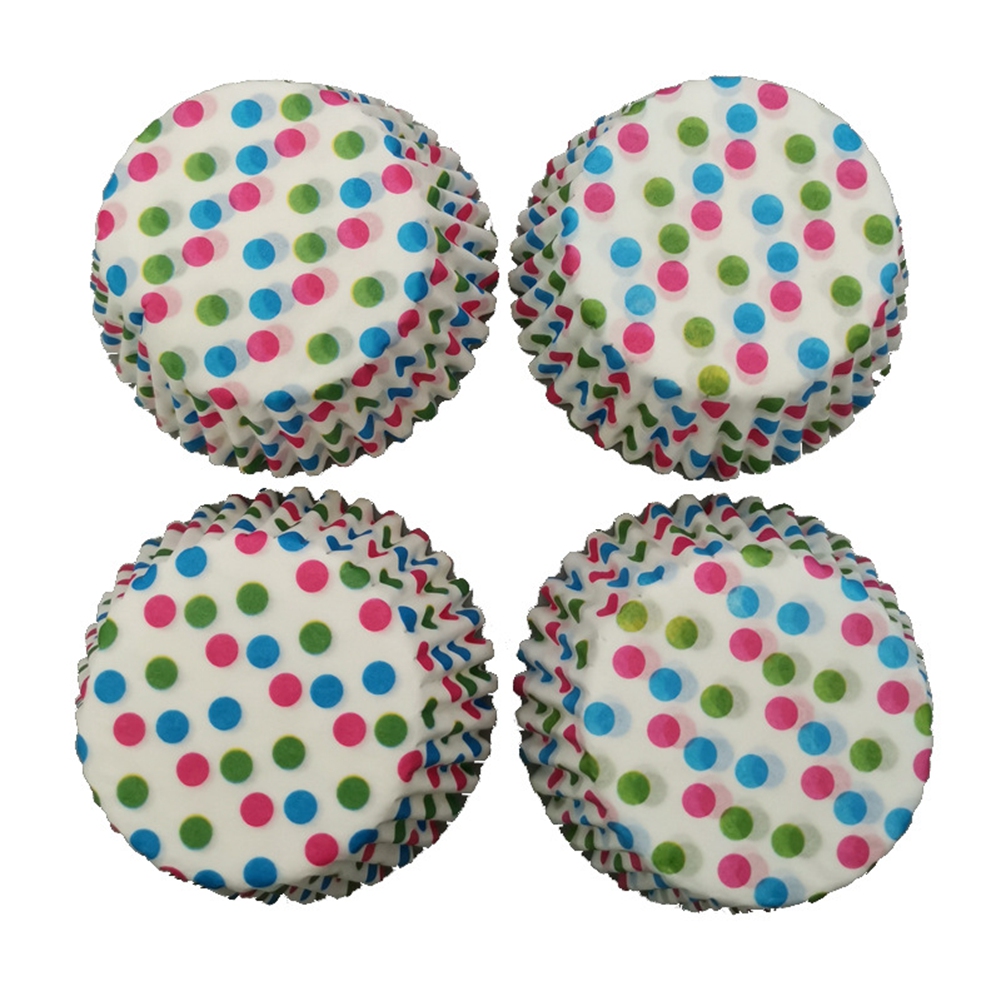 100 Mini-muffinförmchen, Hitzebeständig, Mit Punktmuster, Aus Lebensmittelechtem Papier