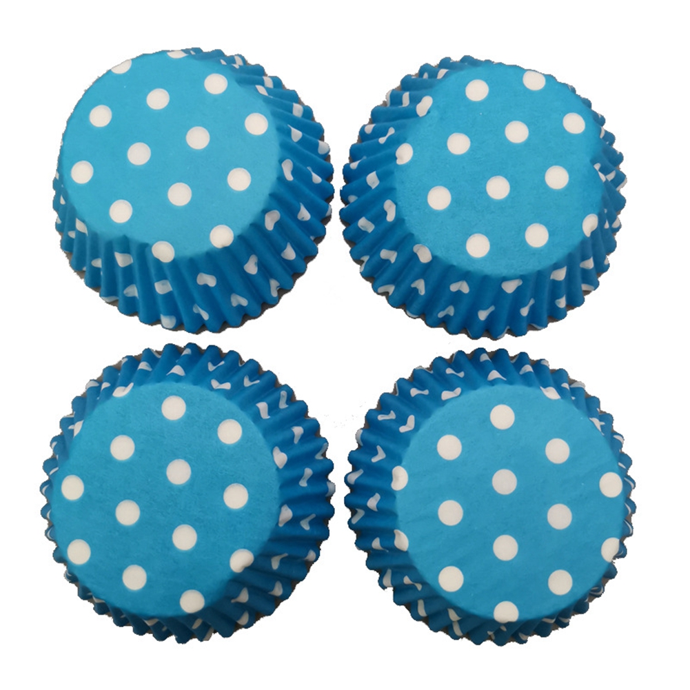 100 Mini-muffinförmchen Mit Punktmuster, Bedruckt Mit Sojatinte, Fettabweisend, 6 Cm Durchmesser