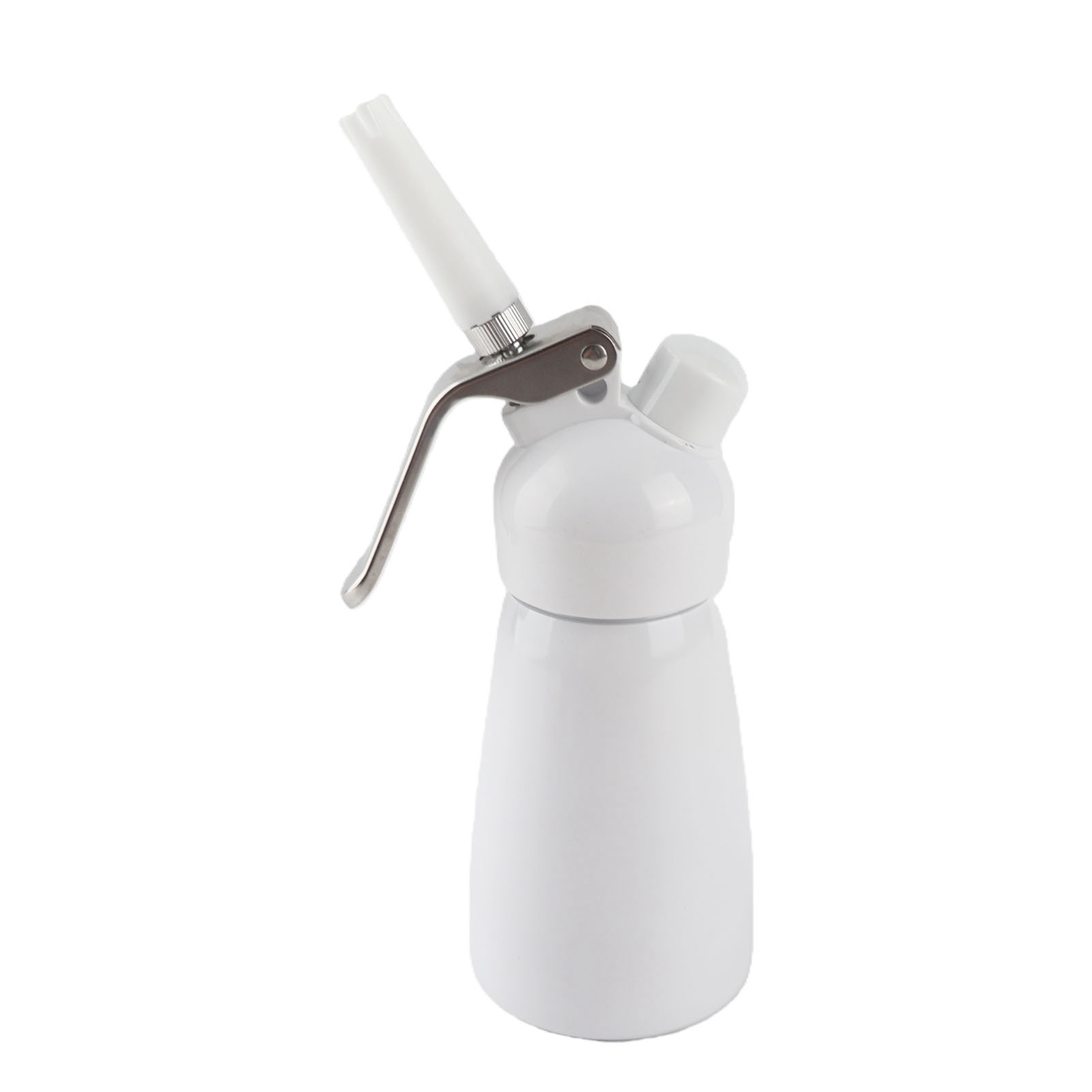 Tragbarer 250-ml-sahnesiphon Aus Aluminium, Schwarz, Weiß Und Silber, Für Desserts Und Cappuccino, Mit 3 Tüllen Und Pinsel