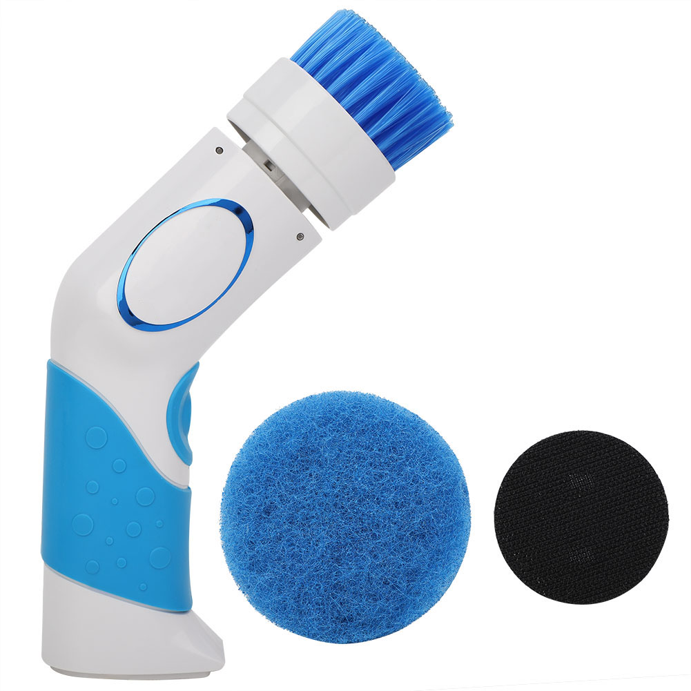Elektrischer Handspülbeckenreiniger Mit Rotierender Bürste Für Küchengeschirr, Wasserdicht (ipx5), Abs-gehäuse, Blau-weiß, 0,42 Kg, Aa-batterie