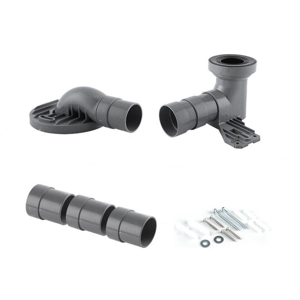 Grauer Pp-wc-versatzadapter 11 Cm 3-teilig Mit Gummirolle Für Wandhängende Oder Standard-wcs