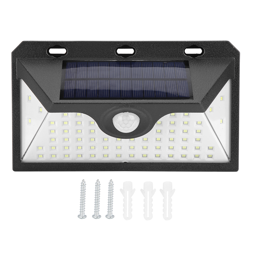 Solarbetriebene Außenwandleuchte Für Den Garten, 66 Leds, Ip65 Wasserdicht, Bewegungsaktiviert