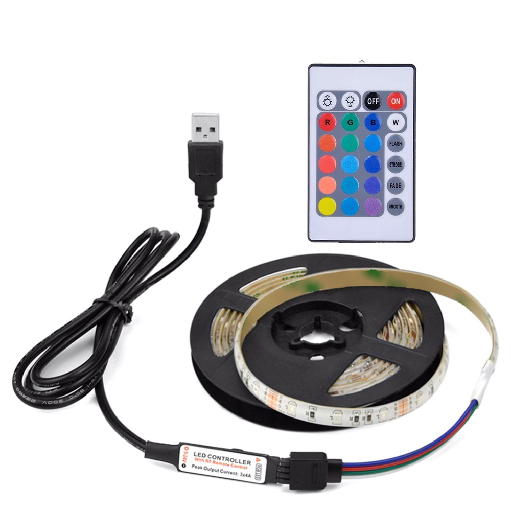 M Rgb Smd3528 Led-streifen, 180 Leds, Dc 5 V, 13 W, Mit Ir-fernbedienung, Usb-anschluss, 16 Einstellbare Farben, Blitz, Stroboskop, Überblendung, Sanfter Übergang, 4 Modi, Ip65, Für Fernseher, Möbel,