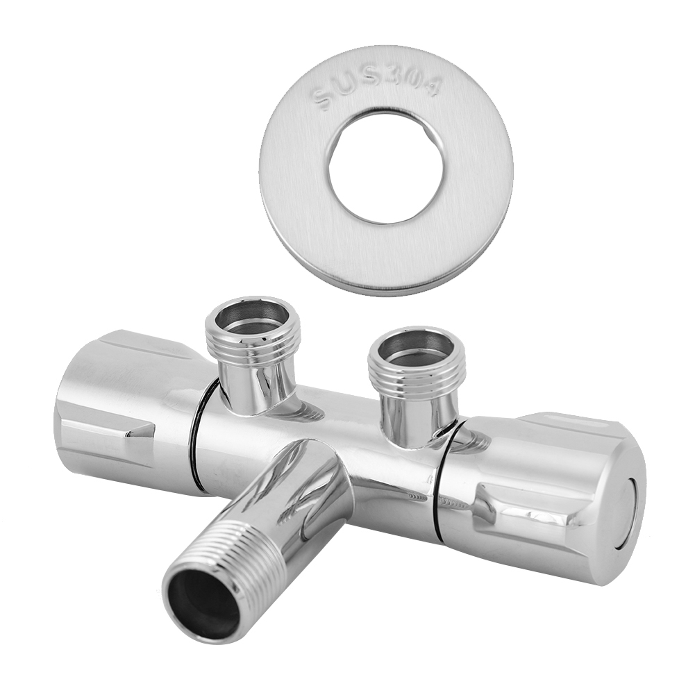 Eckarmatur Aus Messing Mit Zweigriff Und Zwei Ausgängen G1/2 Für Wc, Bidet, Dusche Und Badezimmerzubehör