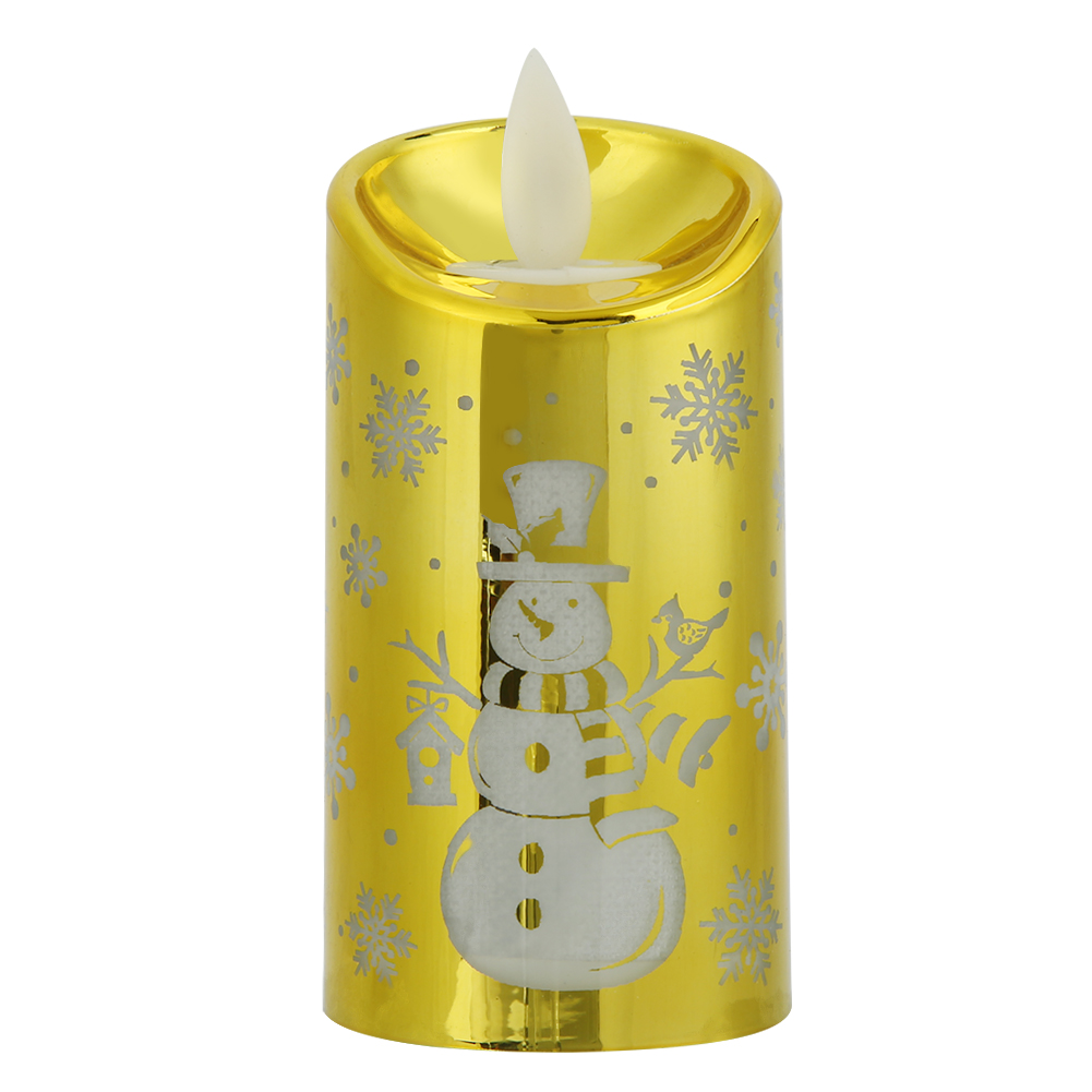 Weihnachtsdekoration: Led-lichterkette In Form Einer Simulierten Kerze, Festlicher Wohnschmuck, Größe M, Schneemann