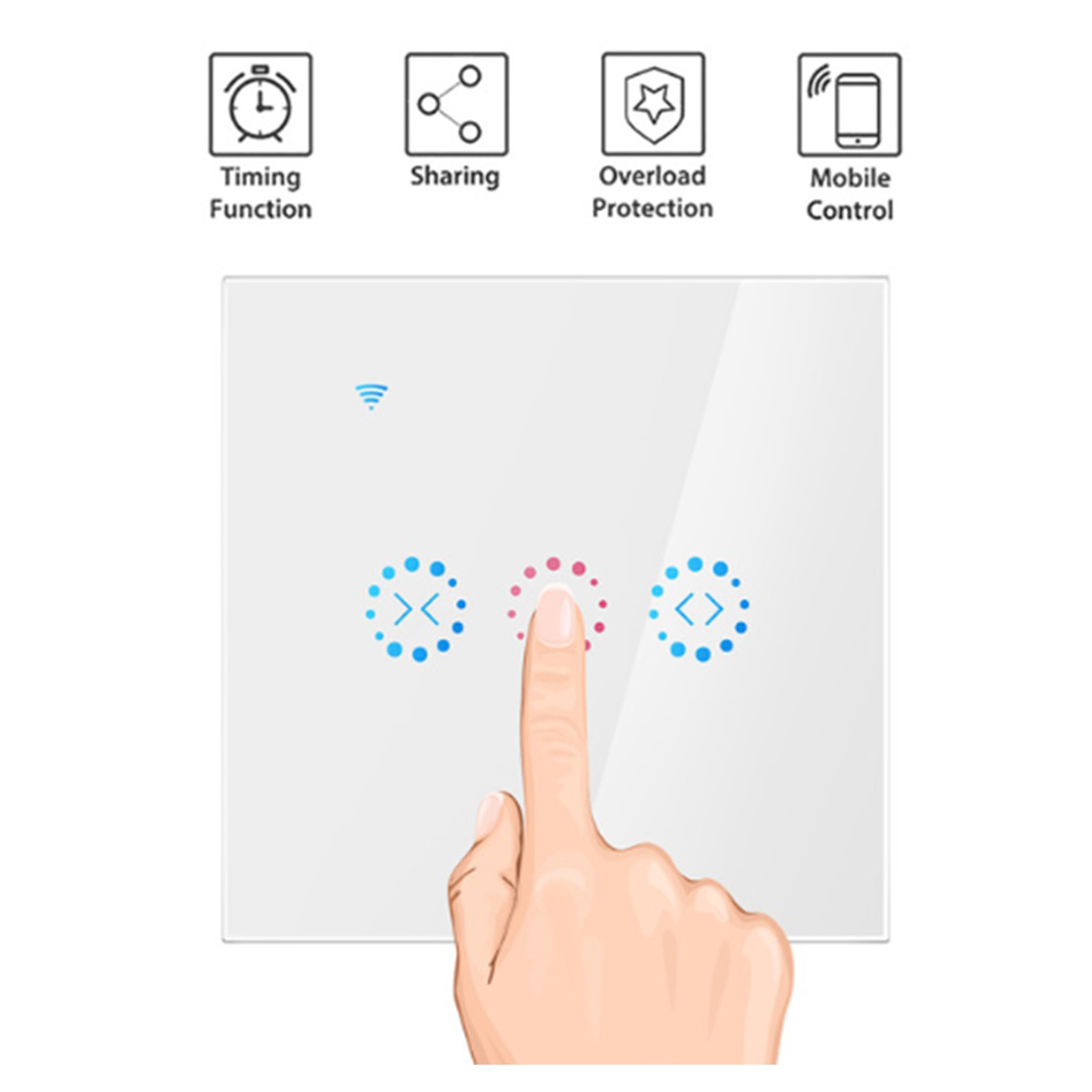 Intelligenter Wlan-rollladenschalter Mit Fernbedienung, Garagentorsteuerung, Touch-motor, Totwinkel-timer, Nacht-/morgen-funktion, Schlafzimmer-sprachsteuerung, Alexa-kompatibel