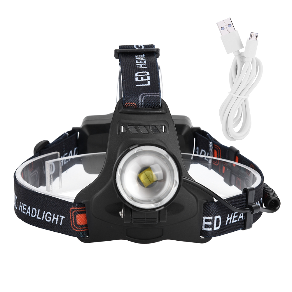P50 Led-stirnlampe, Wasserdicht (ipx5), 3500 Lm, 3 Leuchtmodi, Usb-aufladbar, Schwarzes Gehäuse Aus Aluminiumlegierung Und Abs, 250 G, Ideal Zum Laufen, Campen Und Angeln Bei Nacht, Inklusive Usb-kabe