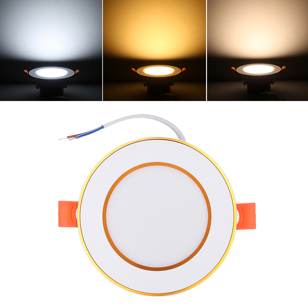 Ac85-265v 5w Runde Led-einbauleuchte, 3 Farben, Innenstrahler, Wohndekoration, Weiß Und Gold