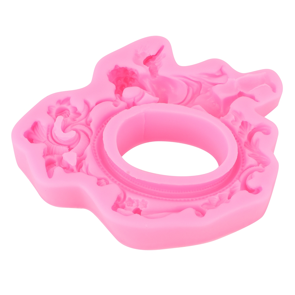 Diy-silikonform, Europäischer Engel-bilderrahmen, Für Fondant, Schokolade, Tortendekoration, Gebäck, Rosa