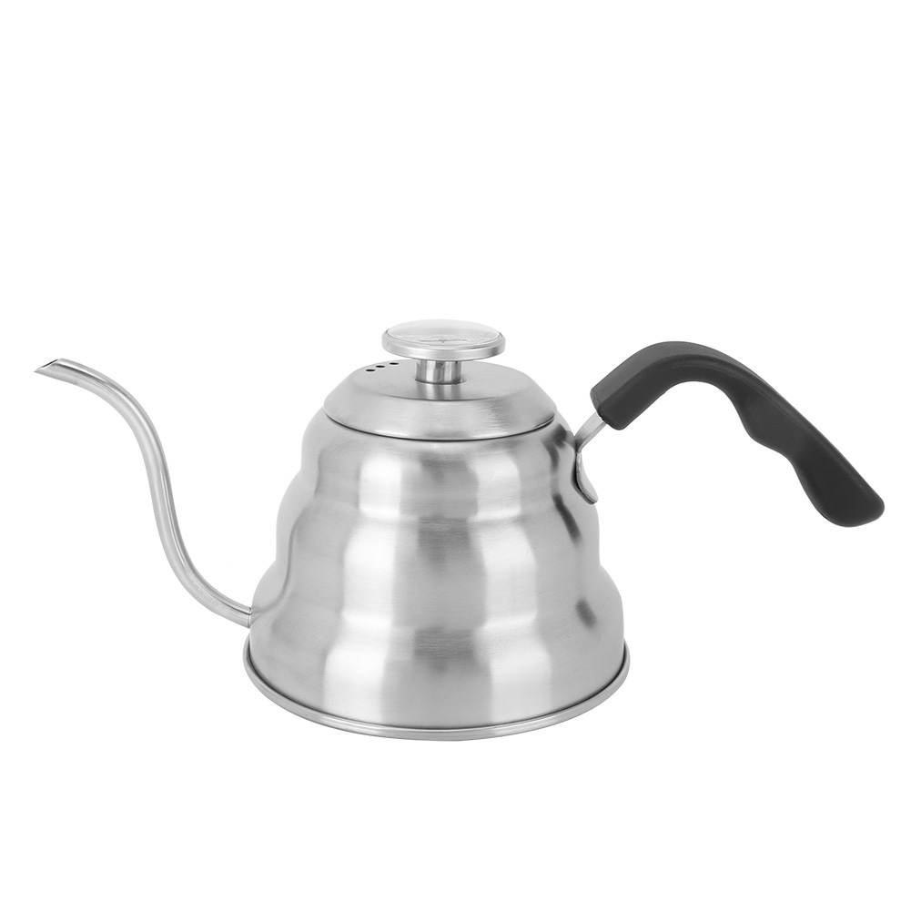 Wasserkocher Aus Edelstahl Mit Schmalem Ausguss, Rutschfestem Griff Und Integriertem Thermometer, 1,2 L