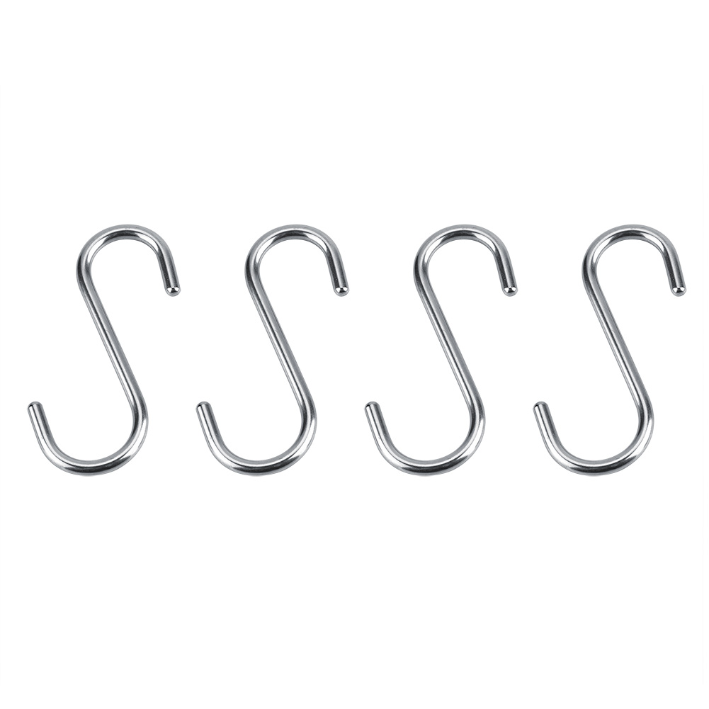 Set Mit 4 Robusten, S-förmigen Haken Aus Edelstahl 304 Für Bad, Küche, Kleidung, Hüte, 7 Cm